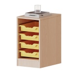 ErgoTray Regal, einreihig, 1,5 OH,  4 flache Boxen, B/H/T 36,1x64x40cm 